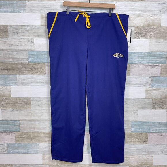 Baltimore Ravens NFL Team Scrub Set Purple Yellow Womens XL Top Large Pants - Picture 7 of 11